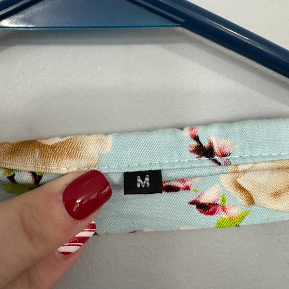 Unbranded Blue Retro Bow Front Rockabilly Style Floral Tea Dress Size Medium - Picture 7 of 9